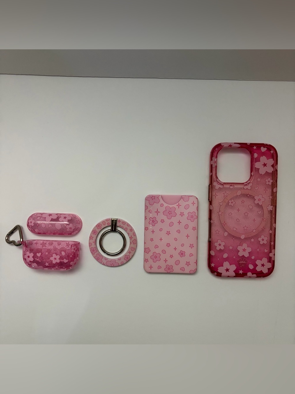 Velvet Caviar Pink Floral Magnetic Phone Case & Accessory Set